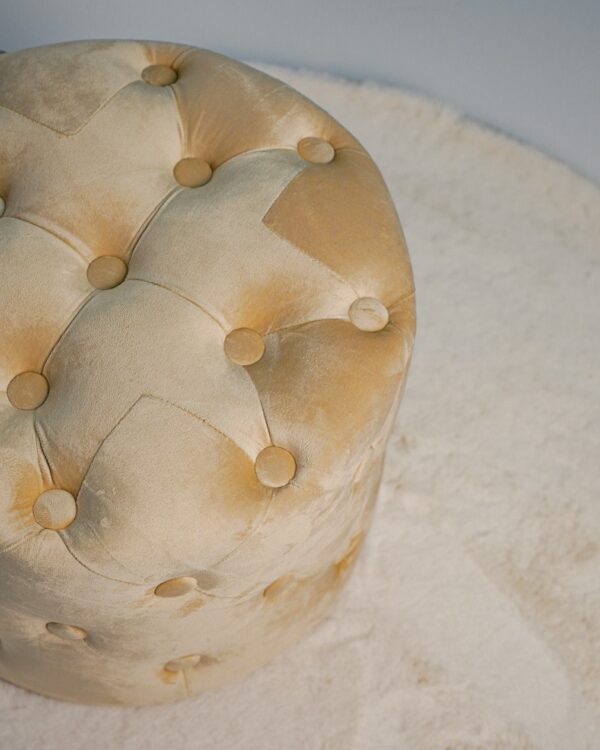 Pouf Round Bottom Carillo Home in Velluto Rosa Antico 40x36