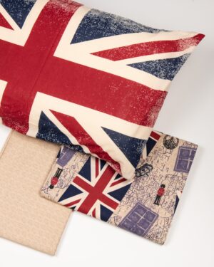 Lenzuola London Con Motivo Bandiera Inghilterra Singole e Piazza e Mezza