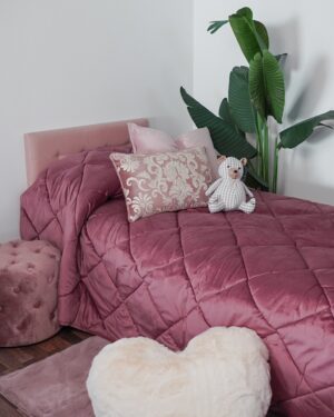 Trapunta Velvet Rosa Effetto Velluto Double Face Calda e Morbida