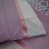 Completo Lenzuola Matrimoniali Perla 100% Cotone e Bordo in Raso Malva e Rosa