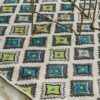Tappeto Living Con Rombi Verde e Blu