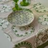 Runner Ambra Verde in Cotone con Bordo Merletto