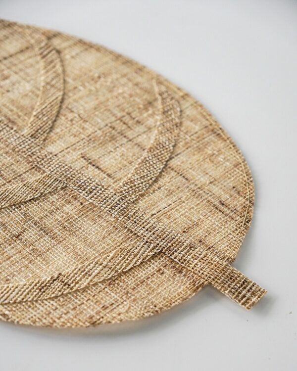 Tovaglietta Sottopiatto Foglia Set 2 pezzi in Rattan
