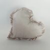 Cuscino Arredo Cuore con Volant in Velluto Tessuto Sfoderabile Diametro 40 cm