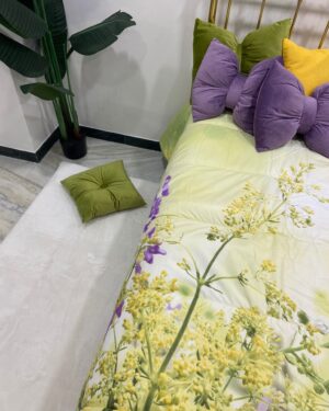 Trapunta Miss Terry VIDEL Singola Biancaluna con Motivi Floreali e Mimose e Stampa digitale