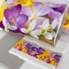 Completo Letto Floreale Giallo e Viola Matrimoniale In Stampa Digitale
