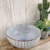 Poke Bowl Insalatiera Blu e Bianca con Bordino Marrone Tognana 20 cm