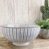 Poke Bowl Insalatiera Blu e Bianca con Bordino Marrone Tognana 20 cm