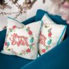 Cuscino Arredo Pasquale HAPPY EASTER Ricamato 40x40 cm
