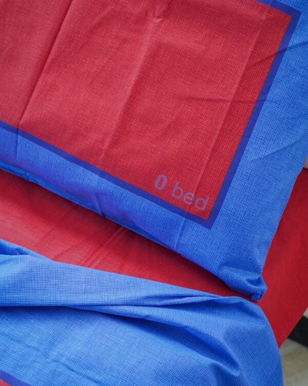 Completo Lenzuola Blu e Rosso Zero Bed Disponibile Nella Misura Singola e Matrimoniale