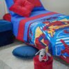 Completo Lenzuola Blu e Rosso Zero Bed Disponibile Nella Misura Singola e Matrimoniale