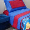 Completo Lenzuola Blu e Rosso Zero Bed Disponibile Nella Misura Singola e Matrimoniale