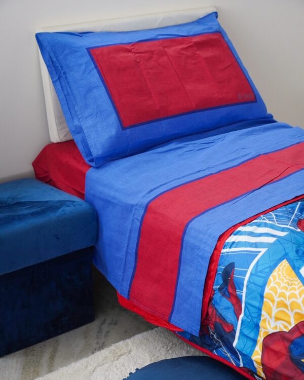 Completo Lenzuola Blu e Rosso Zero Bed Disponibile Nella Misura Singola e Matrimoniale