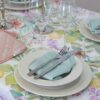 Servizio Tovaglia Ortensia con Tovaglioli in Rasatello di Cotone Made in Italy