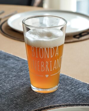 Bicchiere Da Birra Con Frase Bionda Inebriante