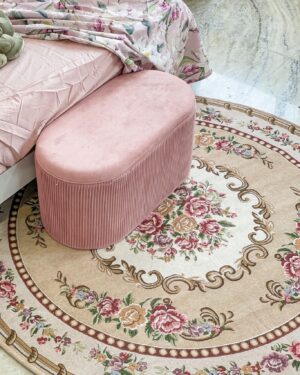 Tappeto Tondo con Motivo Floreale Fondo Antiscivolo Preziosa Home