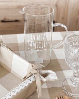 Brocca Con Frase In Vetro Borosilicato 1200ml