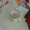 Tovaglietta Colazione Linea Magic a Quadri Verdi Mela su Fondo Bianco e Tovagliolo