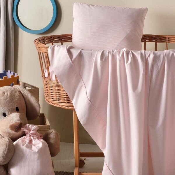 Completo Culla E Lettino Rosa o Celeste a Righe Per Bebè NUNÙ Maestri Cotonieri Baby
