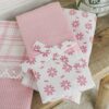 Set 3 Strofinacci Preziosa Home In Nidone e Applicazioni in Merletto
