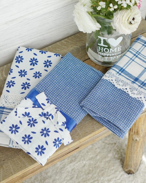 Set 3 Strofinacci Preziosa Home In Nidone e Applicazioni in Merletto-6656