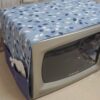 Copriforno a Microonde Ginevra Blu o Tortora Con Comode Tasche Laterali-6670