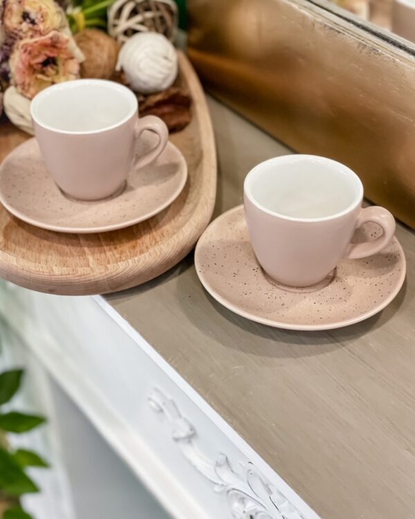 Tazza Caffè con Piattino Effetto Marmoreo Set 6 Pezzi Porcellana Beige Tognana