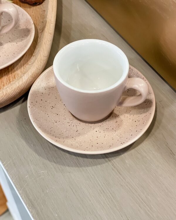 Tazza Caffè con Piattino Effetto Marmoreo Set 6 Pezzi Porcellana Beige Tognana