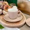 Tazza Caffè con Piattino Effetto Marmoreo Set 6 Pezzi Porcellana Beige Tognana