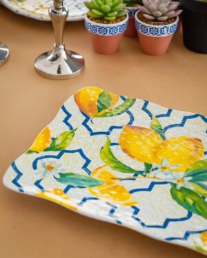 Vassoio Rettangolare Ischia Melamina con Limoni