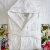 Accappatoio Con Cintura e Cappuccio Bianco in Cotone Vingi Hotellerie