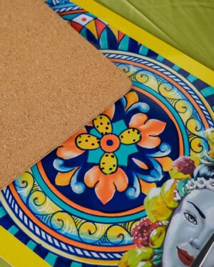 Tovaglietta Caltagirone 30x40 cm con Retro in Sughero