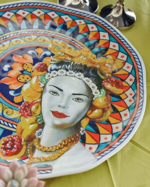 Vassoio Piatto Tondo Caltagirone 41cm in Melamina