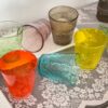 Bicchieri Da Acqua Effetto Craquelè Set da 6 Multicolor In Pasta Di Vetro