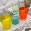Bicchieri Da Acqua Effetto Craquelè Set da 6 Multicolor In Pasta Di Vetro