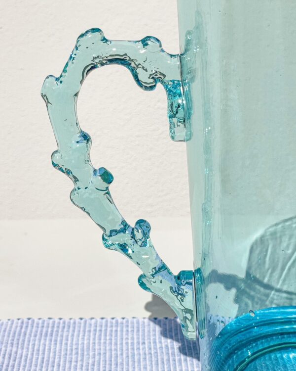 Brocca in Plastica Acrilica Crystal Celeste Manico Corallo Tema Mare 1,2 Litri