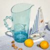 Brocca in Plastica Acrilica Crystal Celeste Manico Corallo Tema Mare 1,2 Litri