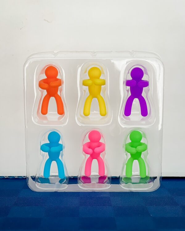 Set 6 Marker per Bicchieri o Cannucce Omini My Drink Silicone Multicolor