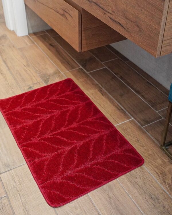 Tappeto da Bagno Classic Disegno Foglia con Retro in Latex Antiscivolo Disponibile In Diverse Misure