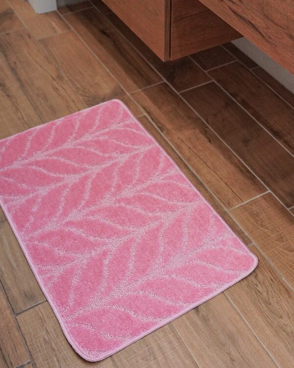 Tappeto da Bagno Classic Disegno Foglia con Retro in Latex Antiscivolo Disponibile In Diverse Misure