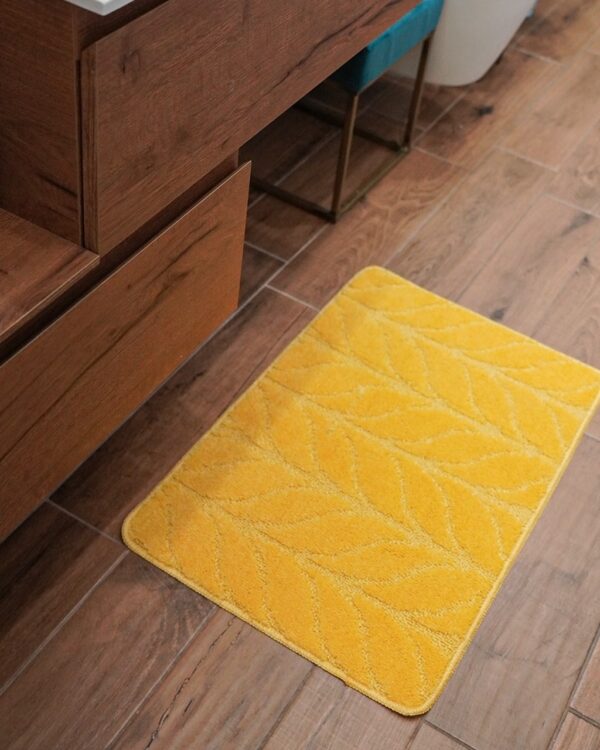 Tappeto da Bagno Classic Disegno Foglia con Retro in Latex Antiscivolo Disponibile In Diverse Misure-7255