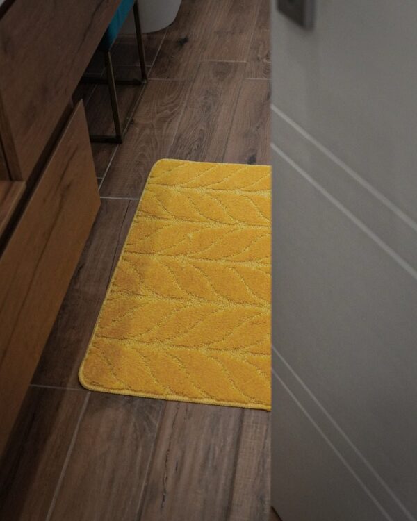 Tappeto da Bagno Classic Disegno Foglia con Retro in Latex Antiscivolo Disponibile In Diverse Misure