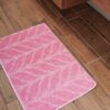 Tappeto da Bagno Classic Disegno Foglia con Retro in Latex Antiscivolo Disponibile In Diverse Misure