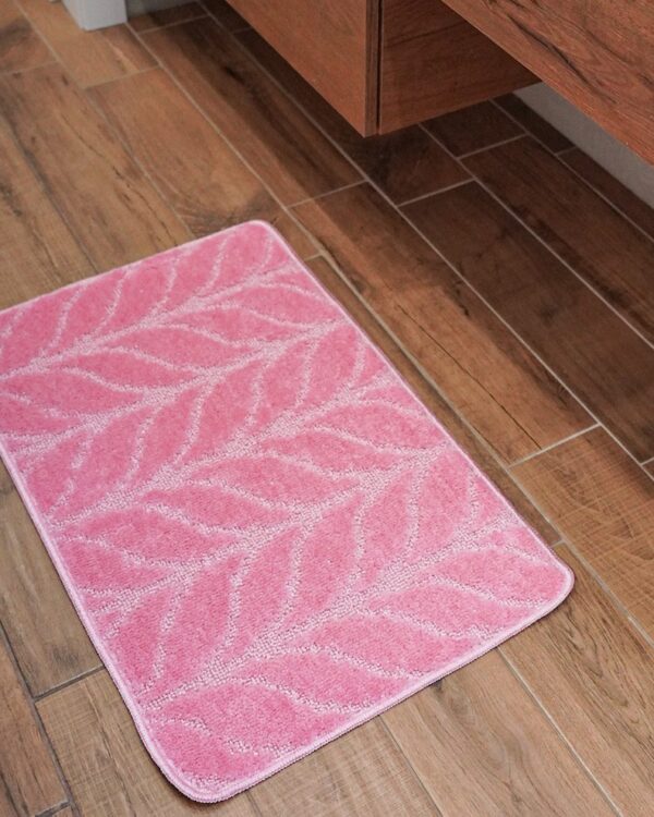 Tappeto da Bagno Classic Disegno Foglia con Retro in Latex Antiscivolo Disponibile In Diverse Misure