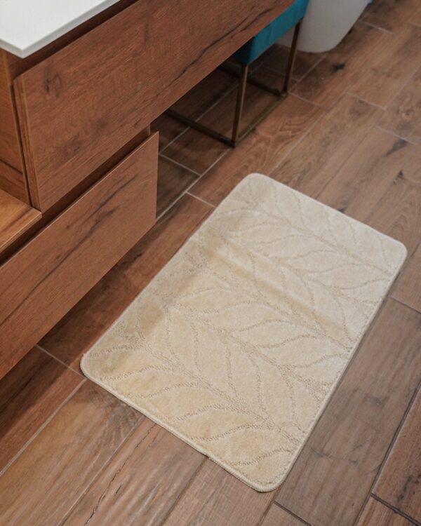Tappeto da Bagno Classic Disegno Foglia con Retro in Latex Antiscivolo Disponibile In Diverse Misure