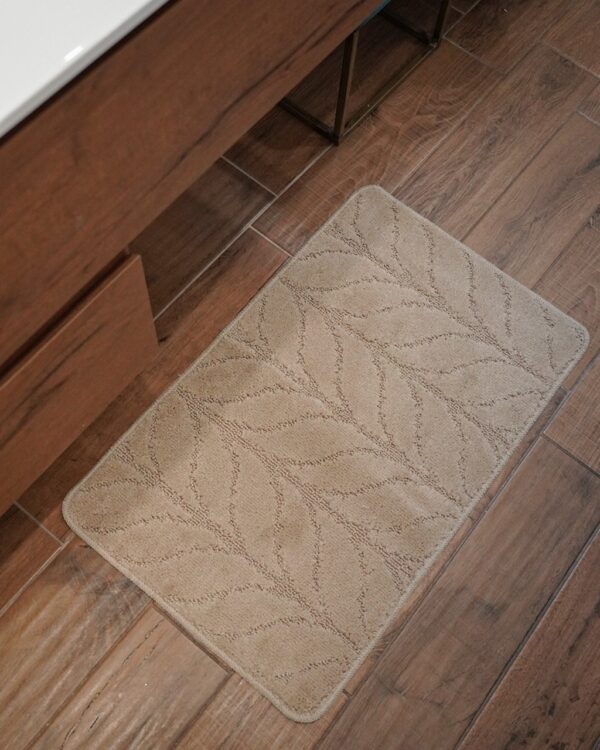 Tappeto da Bagno Classic Disegno Foglia con Retro in Latex Antiscivolo Disponibile In Diverse Misure