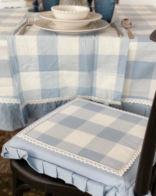 Cuscino Coprisedia Coppia Con Rouches e Laccetti Linea Queen