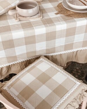 Cuscino Coprisedia Coppia Con Rouches e Laccetti Linea Queen