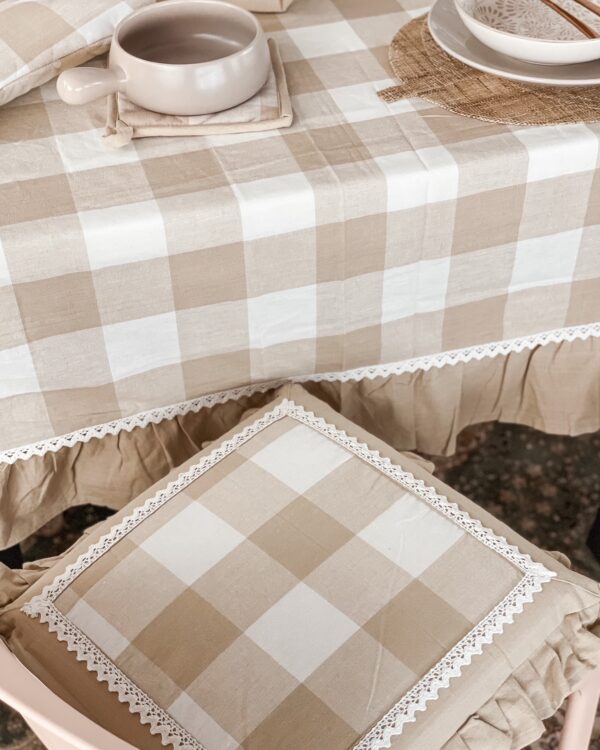 Cuscino Coprisedia Coppia Con Rouches e Laccetti Linea Queen