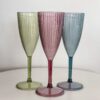 Flute In Plastica Trasparente colorata Blu Verde O Rosa 7x21,5cm